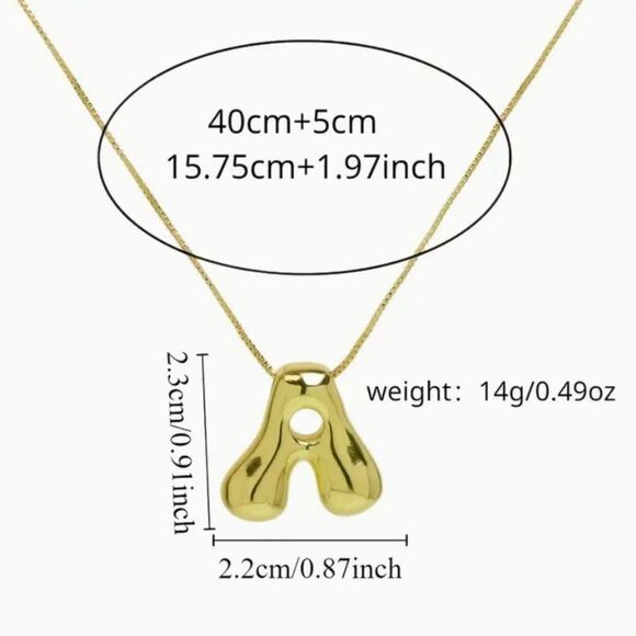 Bubble Letter Monogram Necklace - Picture 4 of 5